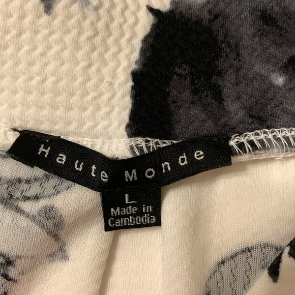 Haute Monde Textured Floral Pleated Elastic Waist A-Line Midi Skirt Medium - Picture 3 of 4